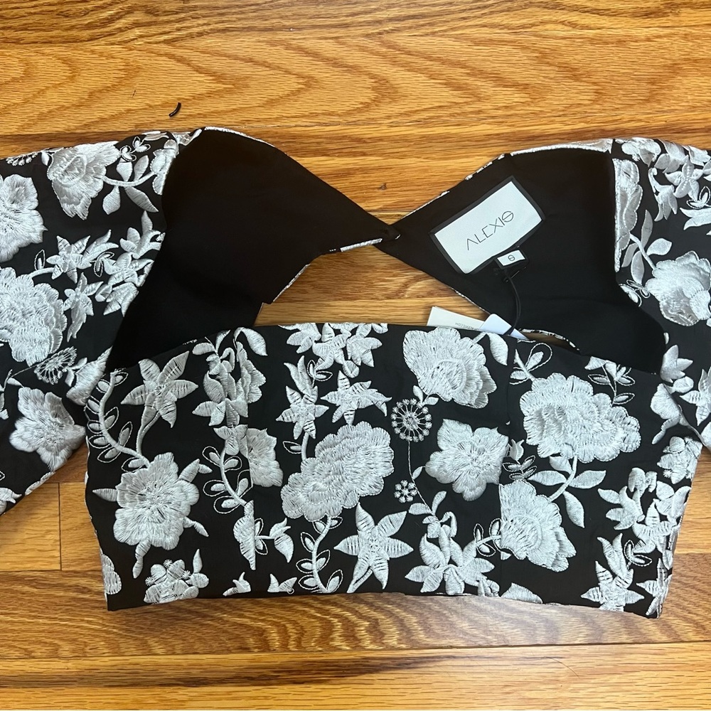 Embroidered corset kimono sleeved top by Alexis